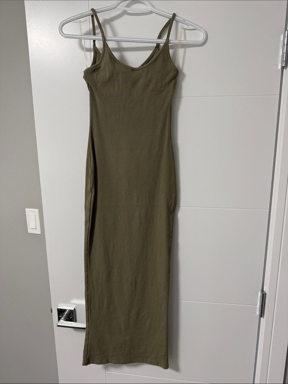 Meshki Olive Green Midi Slip Dress